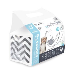 M-Pets Diapers Erkek Köpekler İçin Külot Bez (S) 12Lİ