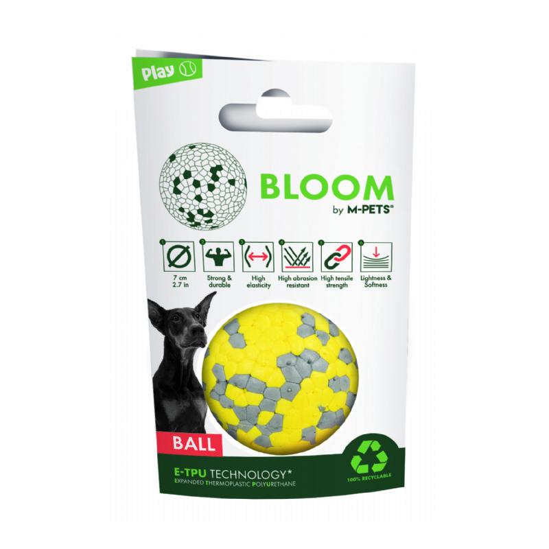 M-Pets Bloom Ball Oyuncak Topu Parçalanmaz Yellow/Gray