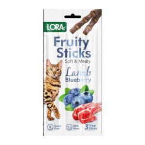Proff Fruity Sticks Lora Kuzu Etli ve Yaban Mersinli Kedi Ödülü 3x5 Gr lora