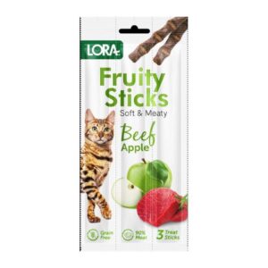 Proff Fruity Sticks Lora Biftekli ve Elmalı Kedi Ödülü 3x5 Gr lora
