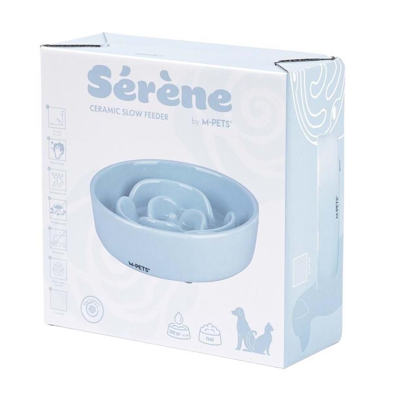 Serene Rose Seramik Yavaş Yeme Mama Kabı 300ml Light Blue - Görsel 2