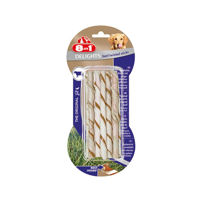 8In1 Del.Beef Twisted Sticks Köpek Ödülü