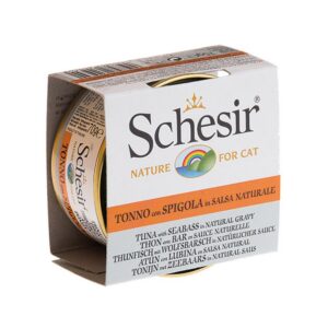 Schesir For Cat Et Suyu İçerisinde Ton Balıklı ve Levrekli Yaş Kedi Maması 70gr-172761