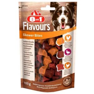 8in1 Flavours Skewer Bites Kuşbaşı Dilimli Çiğneme Köpek Ödül Maması 100 gr