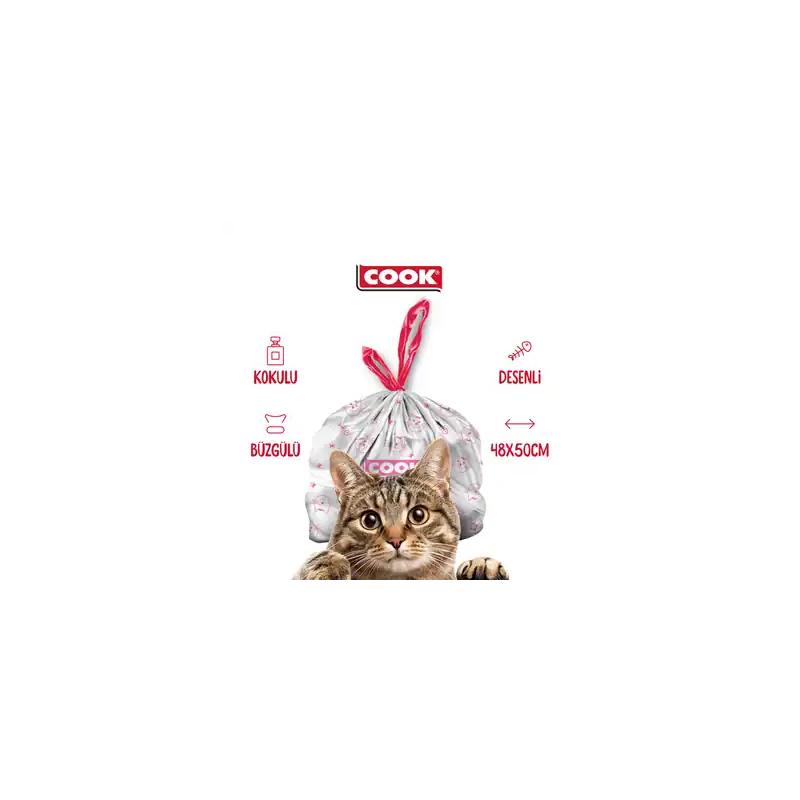 Akıllı Kedi Tuvaleti Büzgülü Sabun Kokulu Çöp Torbası Ebat 2 - 20 Yaprak 48X50 cm