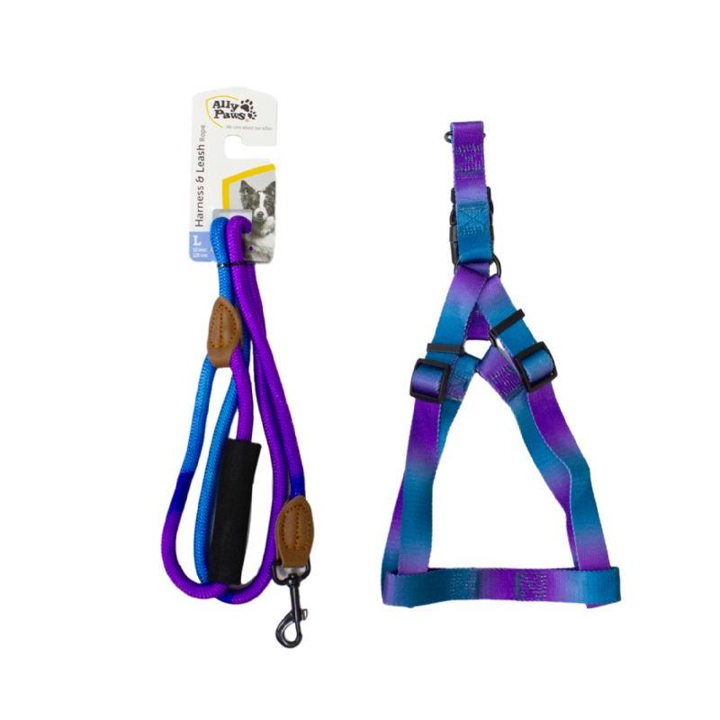 Ally Paws Harness & Leash Rope (L) 12mmx120cm