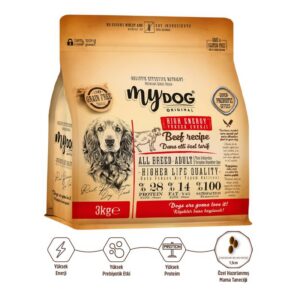 Az Tahıllı Dana Etli Yüksek Enerji Yetişkin Tüm Irk Köpek Maması 3kg