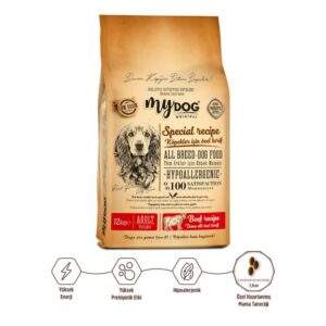 Az Tahıllı Dana Etli Yüksek Enerji Yetişkin Tüm Irk Köpek Maması 12kg