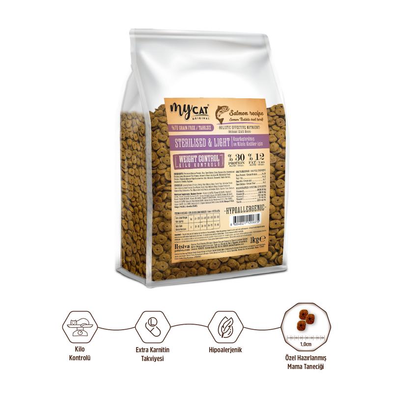 Az Tahıllı Somon Balıklı Diyet & Kısır Kedi Maması 1kg