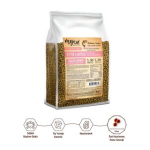Az Tahıllı Somon Balıklı Yavru ve Anne Kuru Kedi Maması 1kg