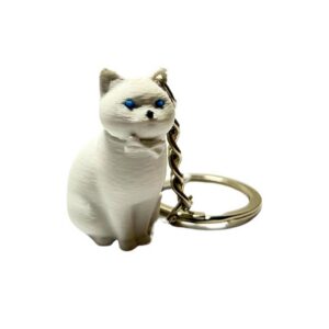 Beyaz Scottish Kedi Anahtarlık