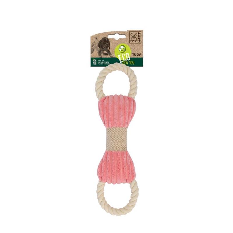 M-Pets Eco Dog Toy - Tuga Pembe Bej Kemik Şekilli Köpek Oyuncağı