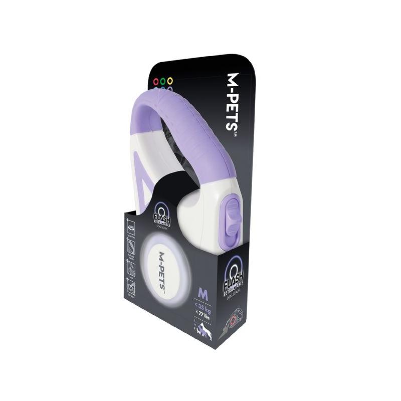 M-Pets Flash Ledli Otomatik Gezdirme Şerit 5MT/PURPLE
