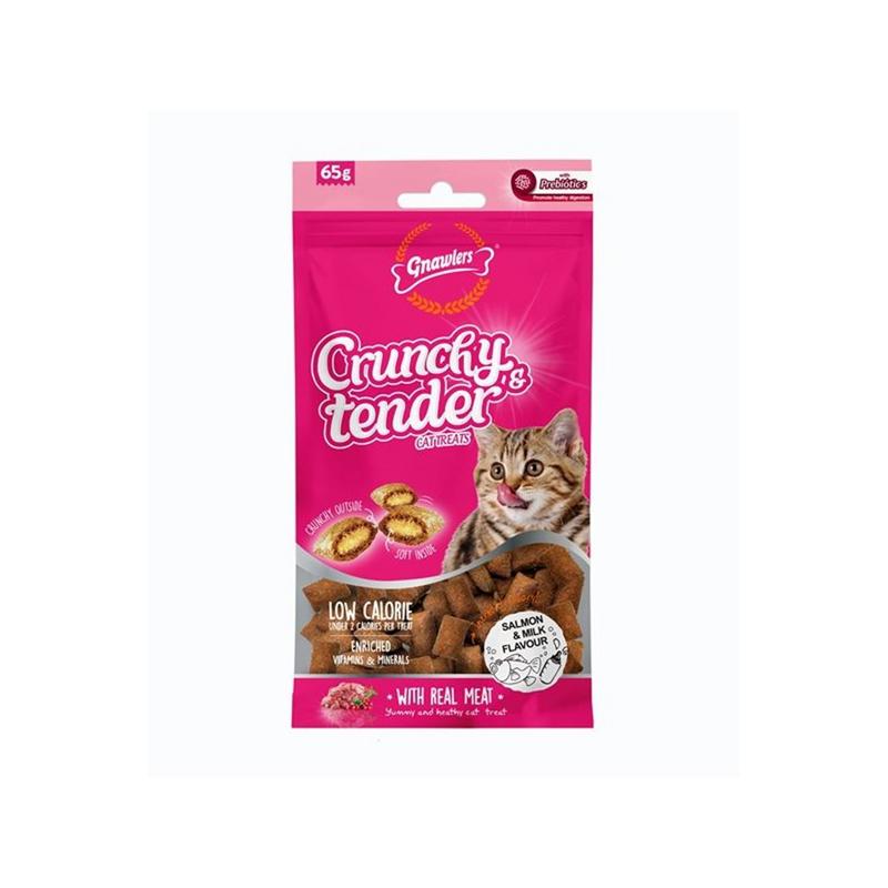 Crunchy Somonlu ve Sütlü Prebiotik Destekli Kedi Ödül Maması 65gr