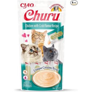 Ciao Churu Cream Tavuklu ve Yengeçli Kedi Ödül Kreması 4 x 14 Gr