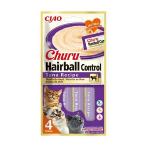 Ciao Churu Hairball -Tüy Yumağı Kontrollü- Ton Balıklı Ödül Maması 4 X 14 Gr