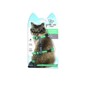 Gentle Cat Göğüs Tasması ve Gezdirme Set Green