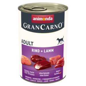 GranCarno Sığır Etli Ve Kuzulu Yetişkin Köpek Konserve 400gr