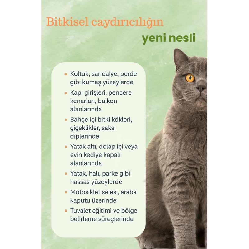 Kedi Uzaklaştırıcı Eğitim Spreyi Organik Bitkisel Yağlı Caydırıcı, Kovucu - Görsel 3
