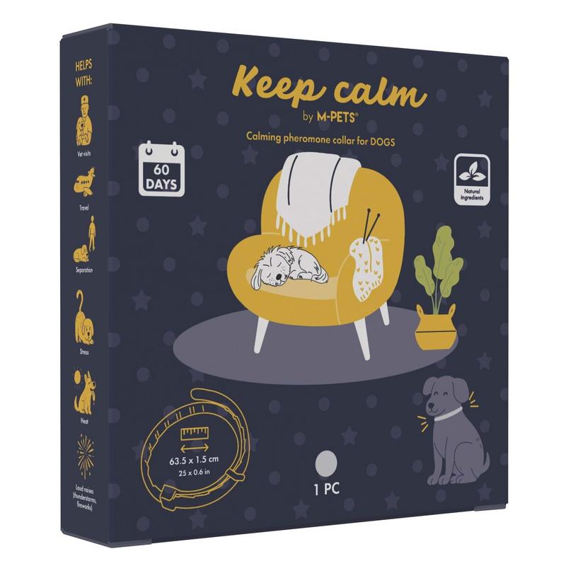 Keep Calm Calming Sakinleştirici Köpek Tasması Gri