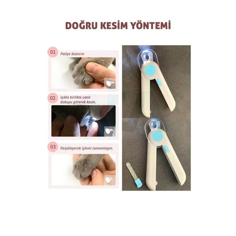LED Işıklı Kedi Tırnak Makası Mavi - Görsel 3