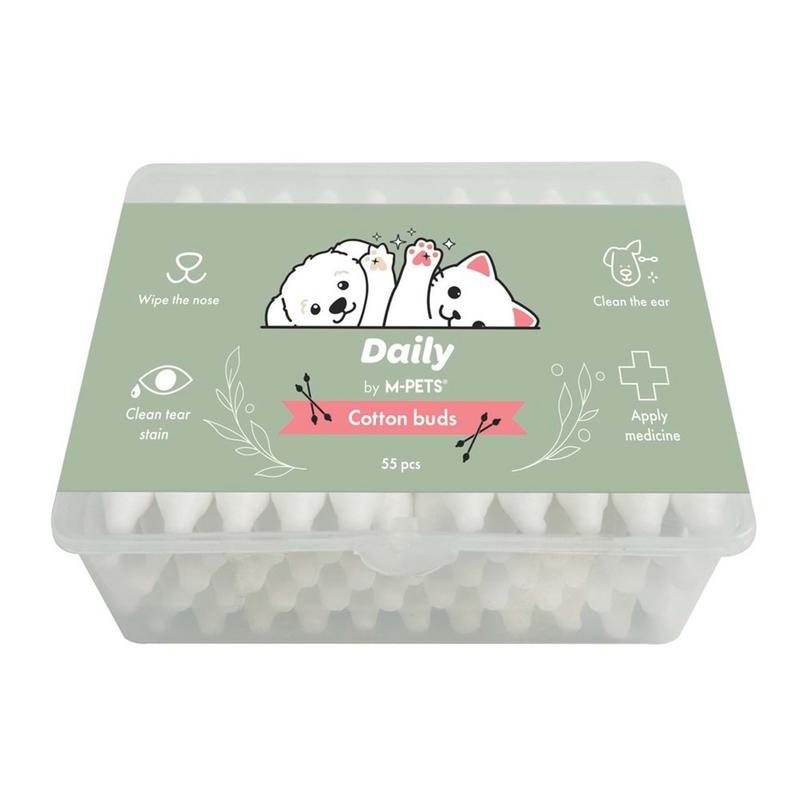 M-Pets Daily Kulak Burun Gözyaşı Temizleme Pamuğu 55’li - Görsel 2