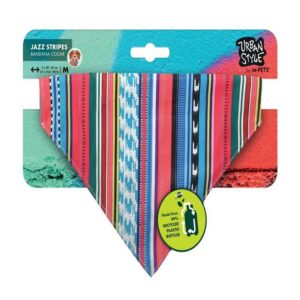 M-Pets Urban Style Jazz Stripes Bandana Collar (M)