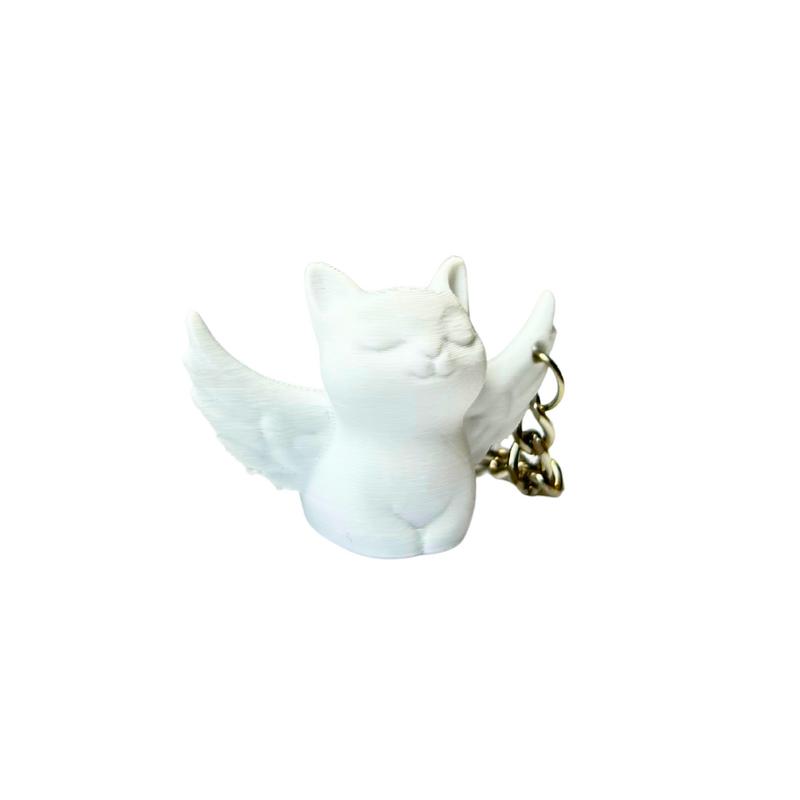 Melek Kedi Beyaz Anahtarlık