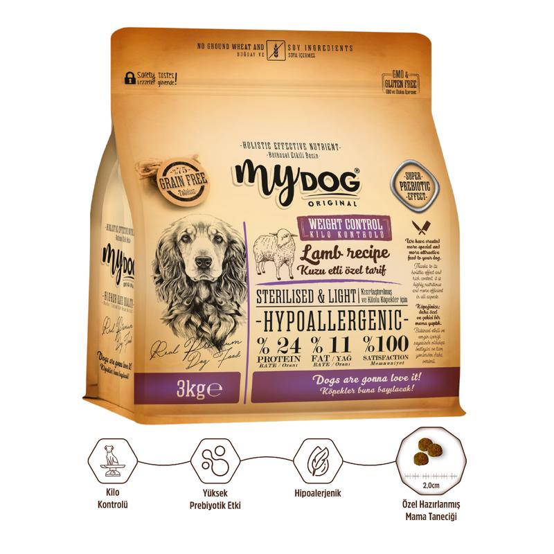 Az Tahıllı Kuzu Etli Diyet & Kısır Köpek Maması 3kg