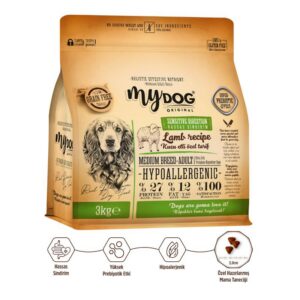 Az Tahıllı Kuzu Etli Orta Irklar İçin Köpek Maması 3kg