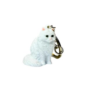 Persian Oturan Kedi Beyaz Anahtarlık
