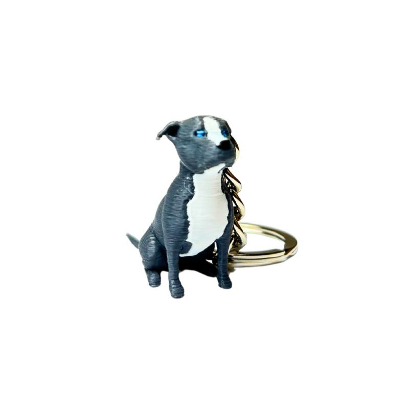 Pitbull Gri Blue Anahtarlık