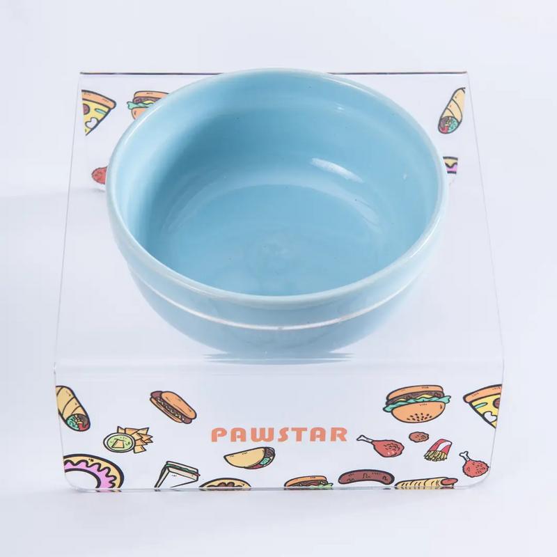 PMK025 Fast Food-Tekli Seramik-Pleksi Mama ve Su Kabı - Görsel 2
