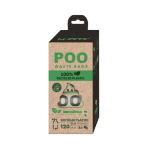 M-Pets Poo 100% Recycled Dışkı Poşeti Nane Kokulu 8x15 Yaprak