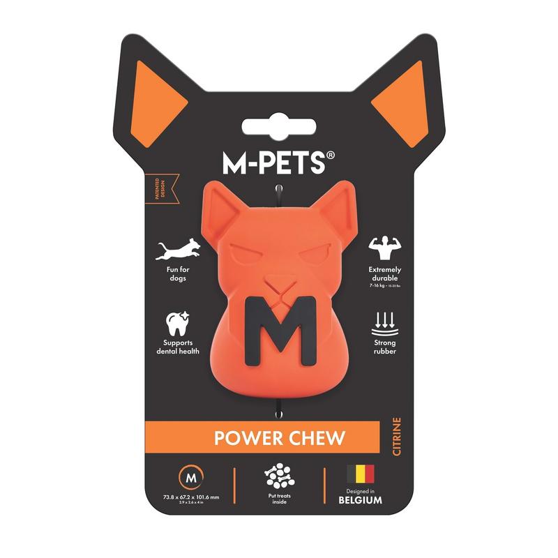 Power Chew Kauçuk Köpek Ödül Oyuncağı Citrine (M)