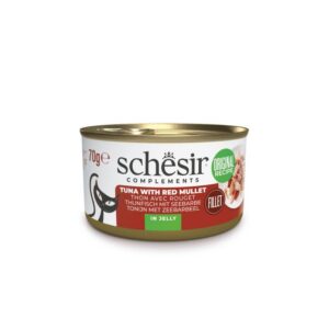Schesir Tamamlayıcı Ton ve Barbun Balıklı Jöle İçinde Kedi Konservesi 70g