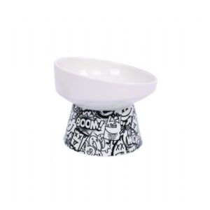 Urban Style Tilted Seramik Mama Kabı 350 Ml Black/White