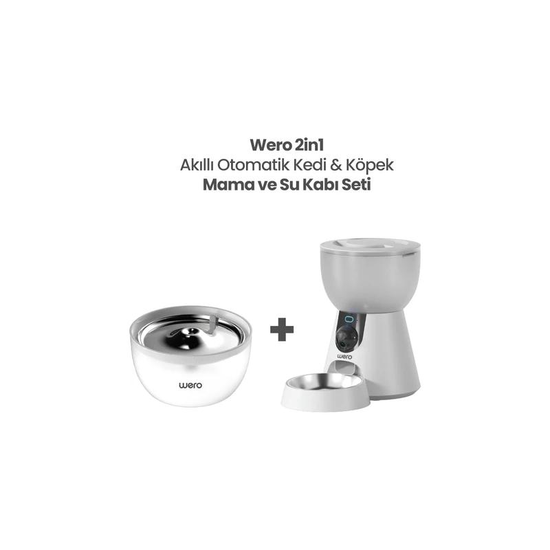 Wero 2in1 Kameralı, Wi-Fi Destekli Akıllı Otomatik Kedi & Köpek Mama ve Su Kabı Seti - Görsel 2